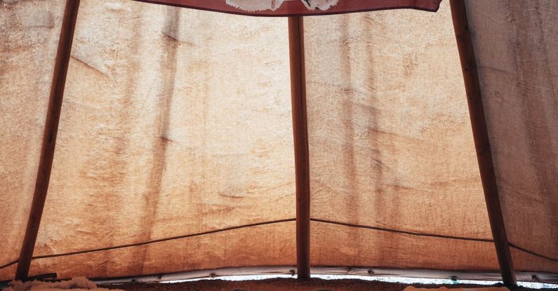 Native American Myths - Tent with flag on fabric