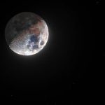 Space Exploration - Luna cuarto creciente a color