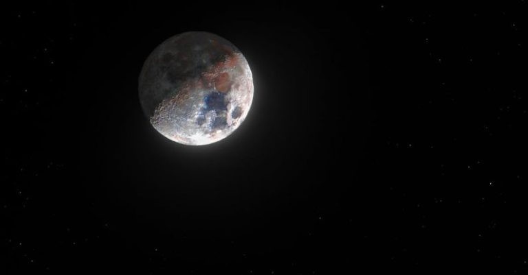Space Exploration - Luna cuarto creciente a color