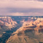 Grand Canyon - Brown Valley during a Grey Cloudy Sky