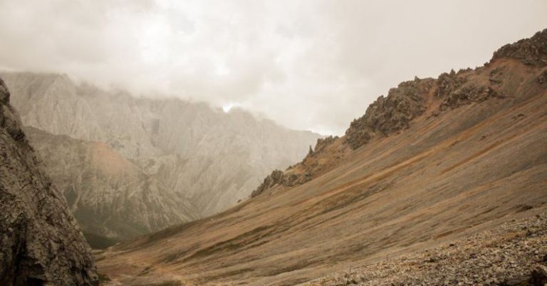 Gobi Desert - Brown and Gray Mountains Under Gray Clouds