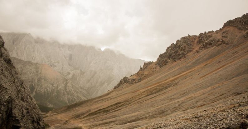 Gobi Desert - Brown and Gray Mountains Under Gray Clouds