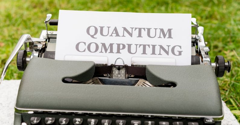 Quantum Mechanics - A typewriter with a paper that says quantum computing