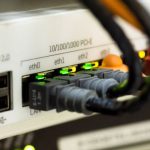 Internet - White Switch Hub Turned on