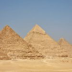 Pyramids Of Giza - Pyramids of Giza against Blue Sky
