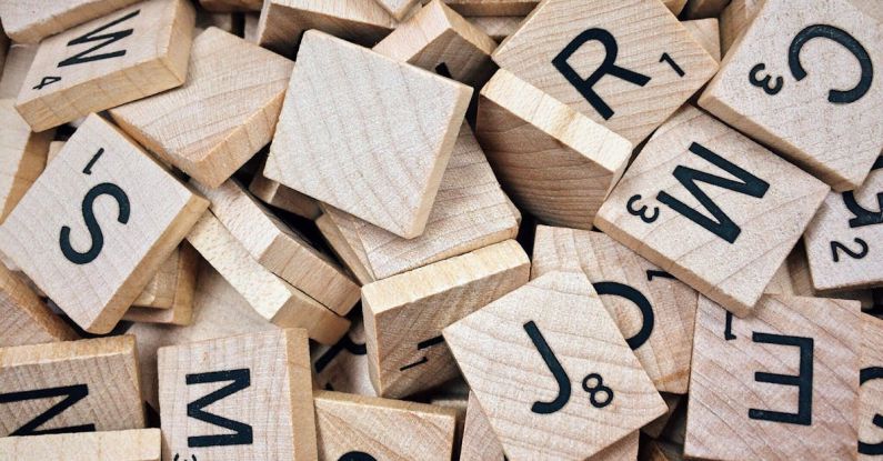 Words - Brown Scrabble Boards With Letters