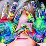 Children - A KId With Multicolored Hand Paint