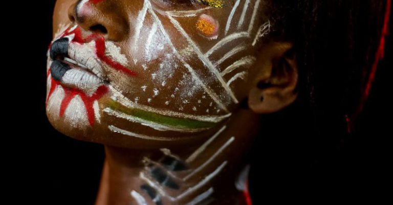 African Art - Woman with Face and Body Paint